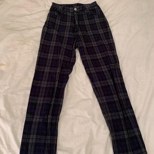 Brandy Melville high rise plaid pants